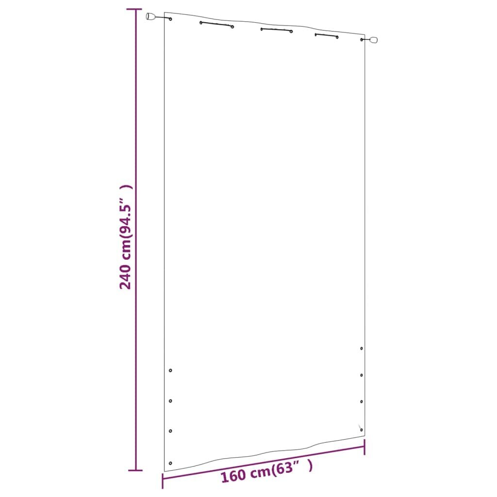 vidaXL rõdusirm, pruun, 160 x 240 cm, Oxfordi kangas цена и информация | Päikesevarjud, markiisid ja alused | kaup24.ee