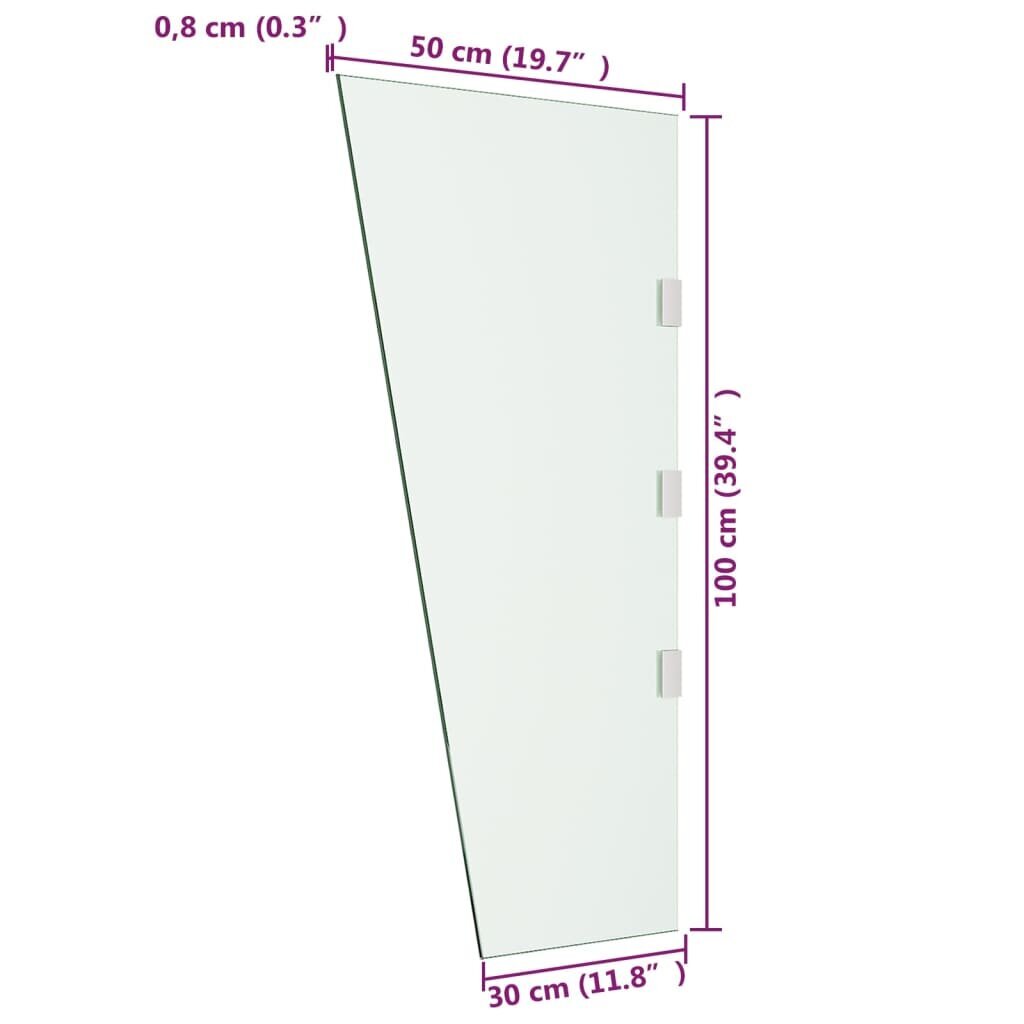 vidaXL ukse varikatused 2 tk läbipaistev karastatud klaas hind ja info | Ukse hinged, tarvikud | kaup24.ee