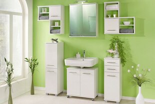 Kõrge vannitoakapp Isola, valge цена и информация | Шкафчики для ванной | kaup24.ee