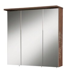 Зеркальный шкаф с LED светильником Milan, тёмно-коричневый цена и информация | Шкафчики для ванной | kaup24.ee