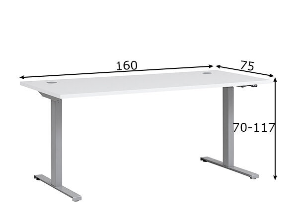 Elektriliselt reguleeritav kirjutuslaud Office, valge цена и информация | Arvutilauad, kirjutuslauad | kaup24.ee