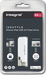 Integral iShuttle USB 3.0 64 GB hind ja info | integral Andmekandjad | kaup24.ee