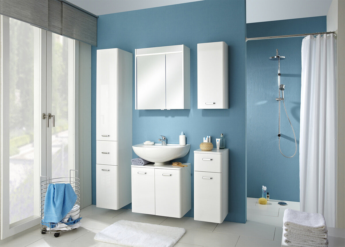 Ülemine vannitoakapp 316, valge läige hind ja info | Vannitoakapid | kaup24.ee