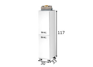 Высокий шкаф в ванную Cadiz, белый  цена и информация | Шкафчики для ванной | kaup24.ee