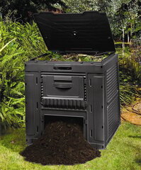 Ящик для компоста E-Composter With Base, 470 л, черный цена и информация | Уличные контейнеры, контейнеры для компоста | kaup24.ee