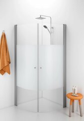 Poolringikujuline dušikabiin IDO Showerama 10-4 80X80, osaliselt mattklaas hind ja info | Dušikabiinid | kaup24.ee