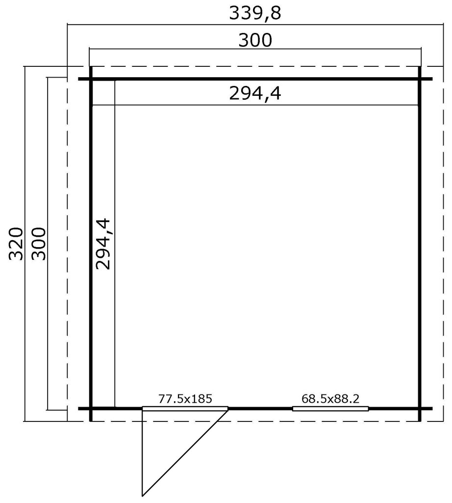 Aiamaja Vels3 8,7 m² цена и информация | Kuurid ja aiamajad | kaup24.ee