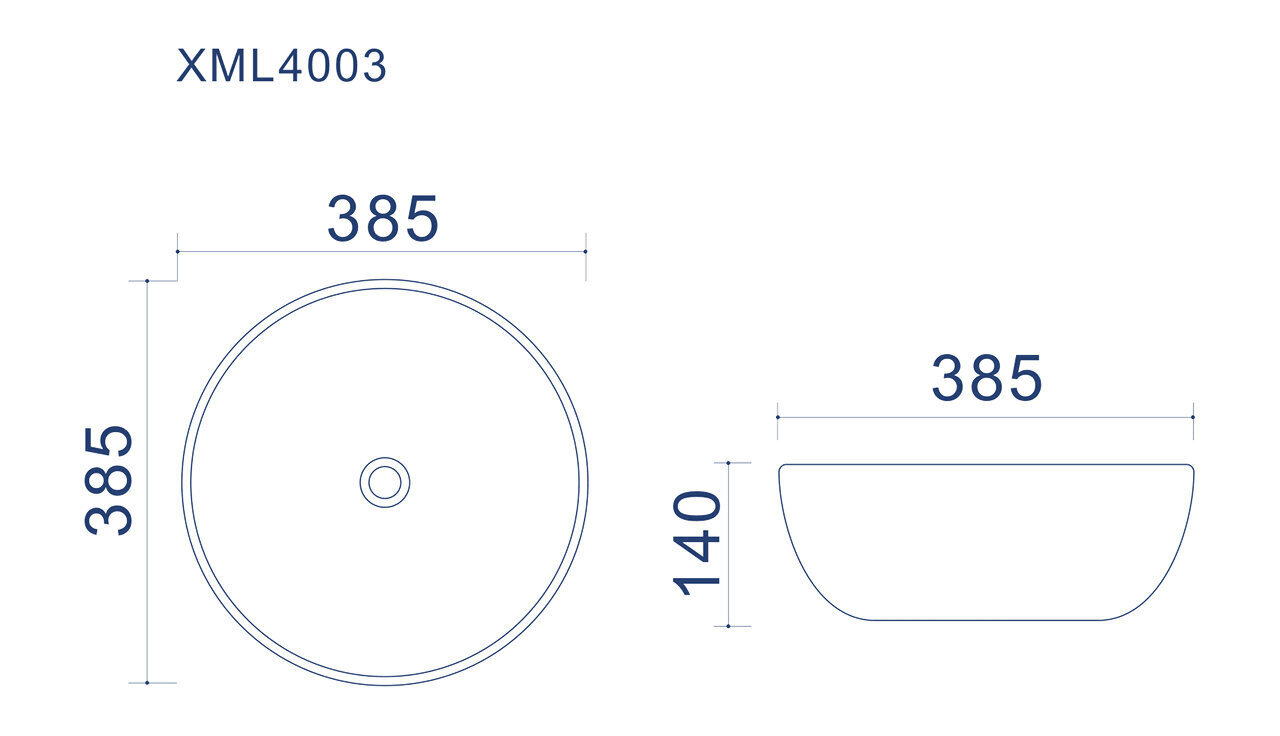 Valamu SOFIA valge matt 385 x 385 x 140 mm hind ja info | Kraanikausid, valamud | kaup24.ee