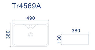 Valamu TORVI 490 x 380 x 130 mm hind ja info | Kraanikausid, valamud | kaup24.ee