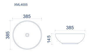 Valamu LENA 385 x 385 x 145 mm hind ja info | Kraanikausid, valamud | kaup24.ee