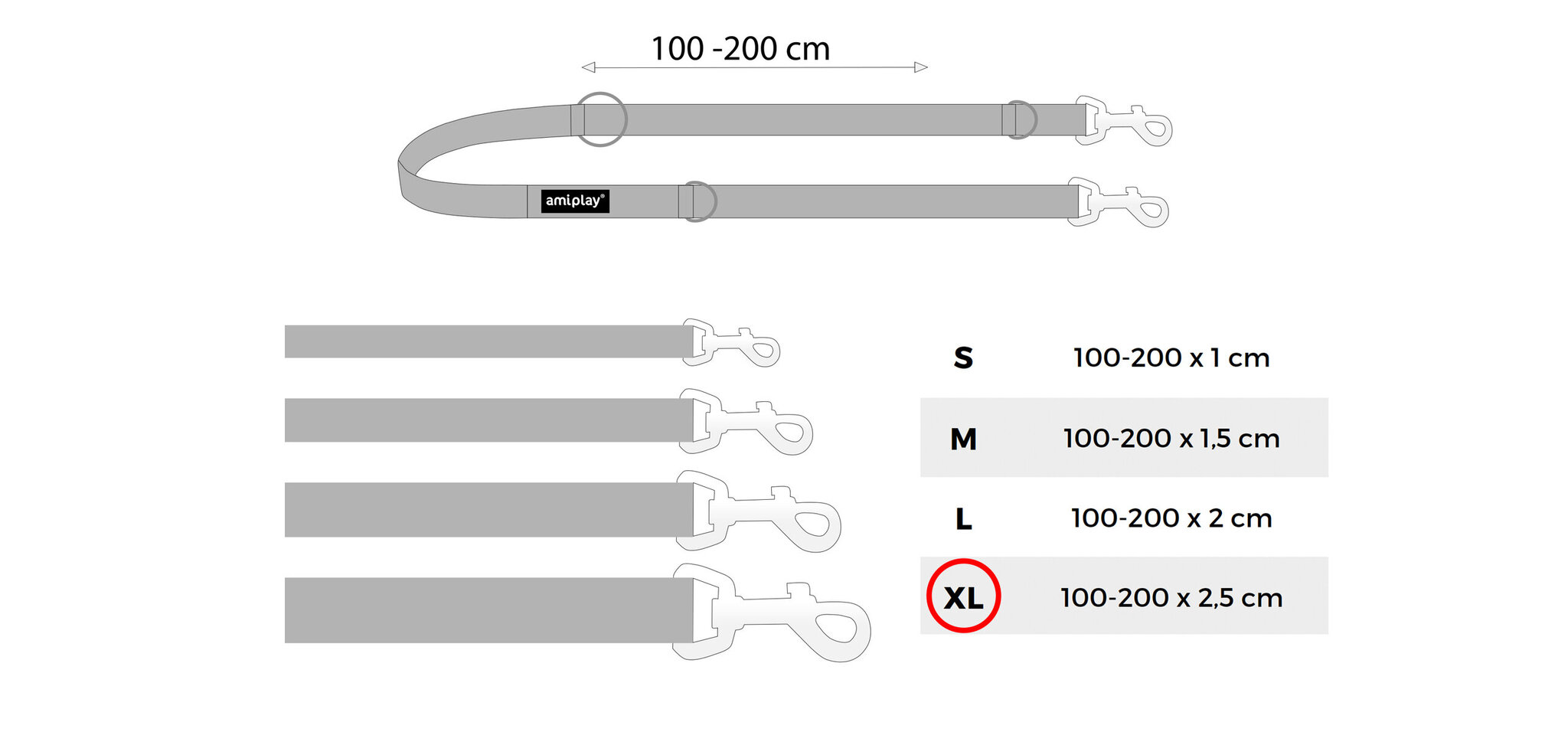 Amiplay reguleeritav jalutusrihm 6 in 1 Reflective, XL, punane hind ja info | Koerte jalutusrihmad | kaup24.ee