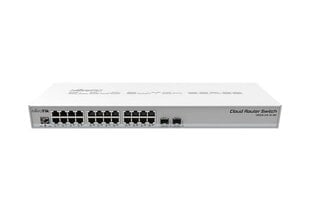 MikroTik Cloud Router Switch CRS326-24G-2S+RM Managed L3, Rack mountable, 1 Gbps (RJ-45) ports quantity 24, SFP+ ports quantity 2, RouterOS (Level 5) hind ja info | USB jagajad, adapterid | kaup24.ee
