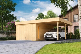 Garaaž katusealusega Bahamas 34,6 m² Hörmanni puitlaudisega tõsteuksega hind ja info | Kuurid ja aiamajad | kaup24.ee
