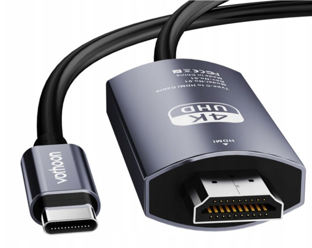 Adapterkaabel USB-C 3.1 Tüüp C to HDMI 4K MHL 200cm hind ja info | USB jagajad, adapterid | kaup24.ee