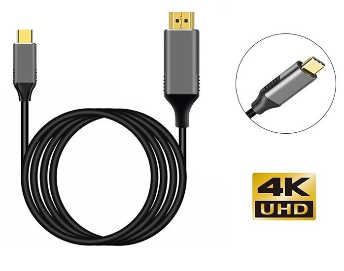 USB-C DisplayPort kaabel 4K 60Hz Mac Macbook Th 3.0 цена и информация | Kaablid ja juhtmed | kaup24.ee
