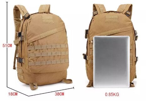 Seljakott Military Tourist Military Tactical KHAKI 40L Zenwire hind ja info | Spordikotid, seljakotid | kaup24.ee