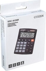 Kalkulaator Citizen SDC-812NR must, 102x124x25mm, lauale /20 цена и информация | Канцелярские товары | kaup24.ee