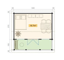 Aiamaja Stafford1 18,7m² hind ja info | Kuurid ja aiamajad | kaup24.ee