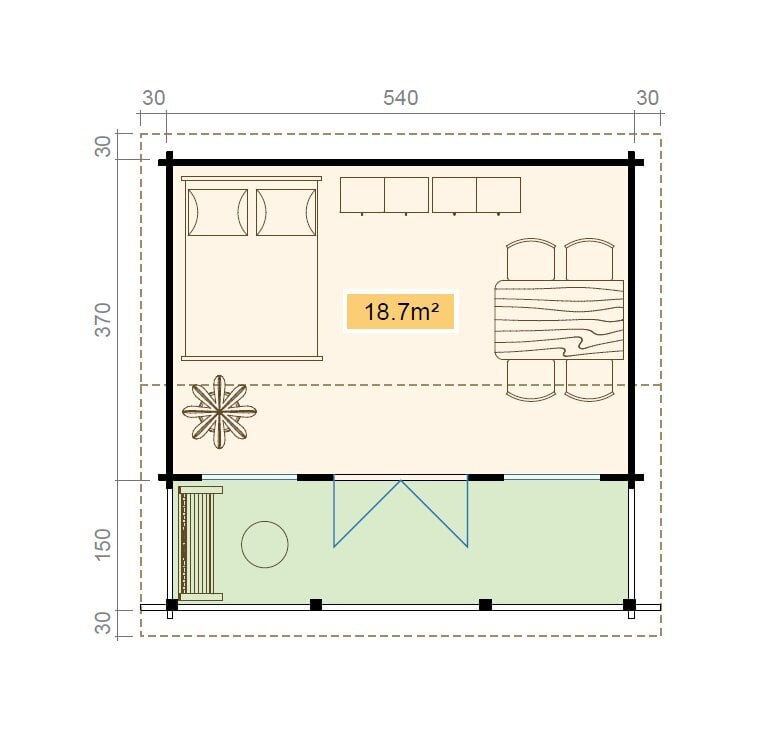 Aiamaja Stafford1 18,7m² цена и информация | Kuurid ja aiamajad | kaup24.ee