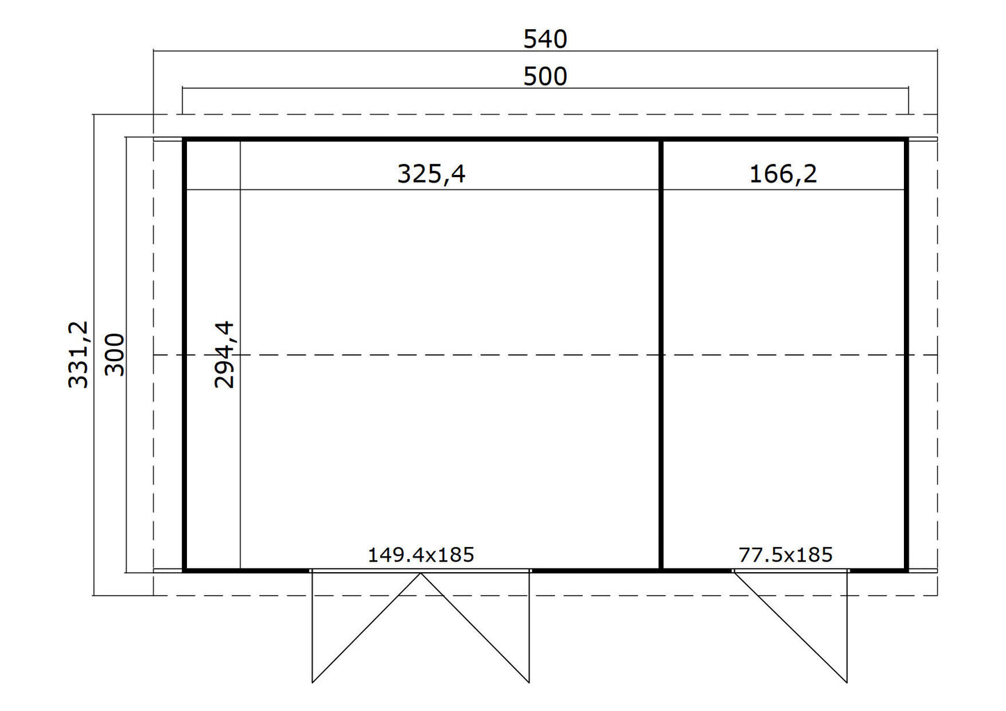 Aiakuur TuvaXL 14,6 m² 2 ruumiga цена и информация | Kuurid ja aiamajad | kaup24.ee