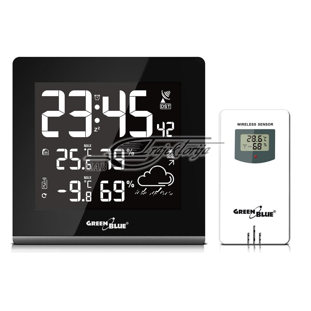 Greenblue 51193 Black,White LCD Battery hind ja info | Ilmajaamad, termomeetrid | kaup24.ee