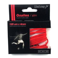 Mr.Lacy Goalies Slim плоские шнурки для бутсов, красные, 125 см цена и информация | Уход за одеждой и обувью | kaup24.ee