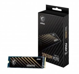 MSI Spatium M390 NVMe M.2 500 GB PCI Express 3D NAND цена и информация | Внутренние жёсткие диски (HDD, SSD, Hybrid) | kaup24.ee