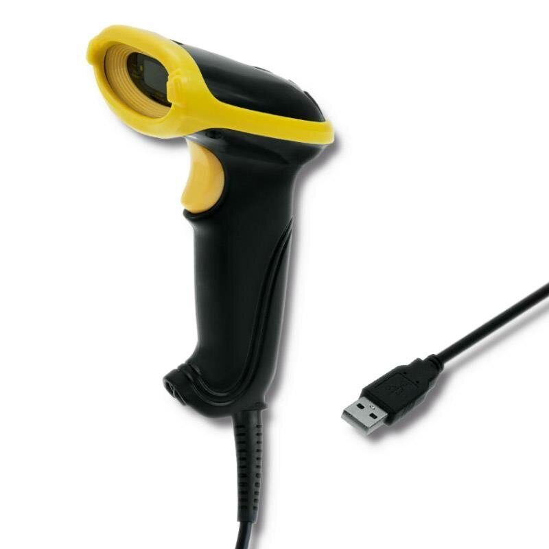 Triipkoodi lugeja Qoltec 50860 Wired Laser Barcode Scanner 1D | USB hind ja info | Nutiseadmed ja aksessuaarid | kaup24.ee