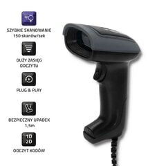 Triipkoodi lugeja Qoltec 50863 Wired QR & BARCODE Scanner | USB цена и информация | Смарттехника и аксессуары | kaup24.ee