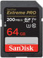 Sandisk memory card SDXC 64GB Extreme Pro цена и информация | Mobiiltelefonide mälukaardid | kaup24.ee