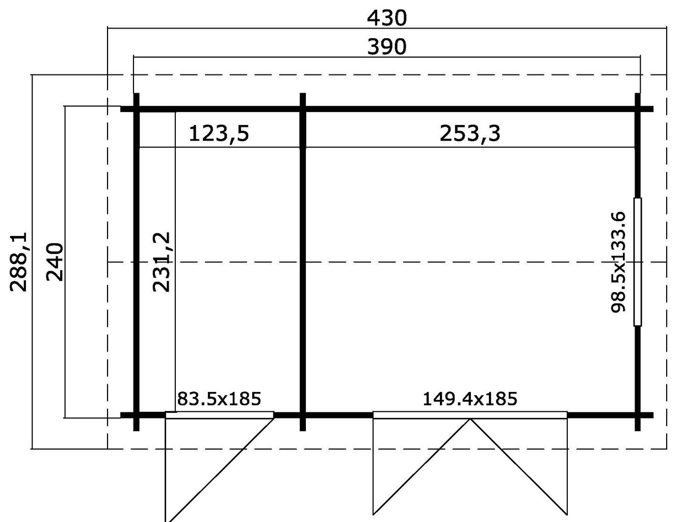 Aiakuur-ait Rexham1 8,8m² 2 ruumiga hind ja info | Kuurid ja aiamajad | kaup24.ee