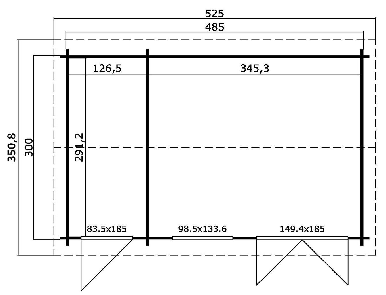 Aiamaja-kuur 2 toaga Rexham 13,9m² цена и информация | Kuurid ja aiamajad | kaup24.ee