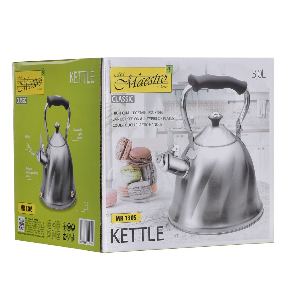 Non-electric kettle Maestro MR-1305 Stainless steel 3L цена и информация | Kohvikannud, teekannud | kaup24.ee