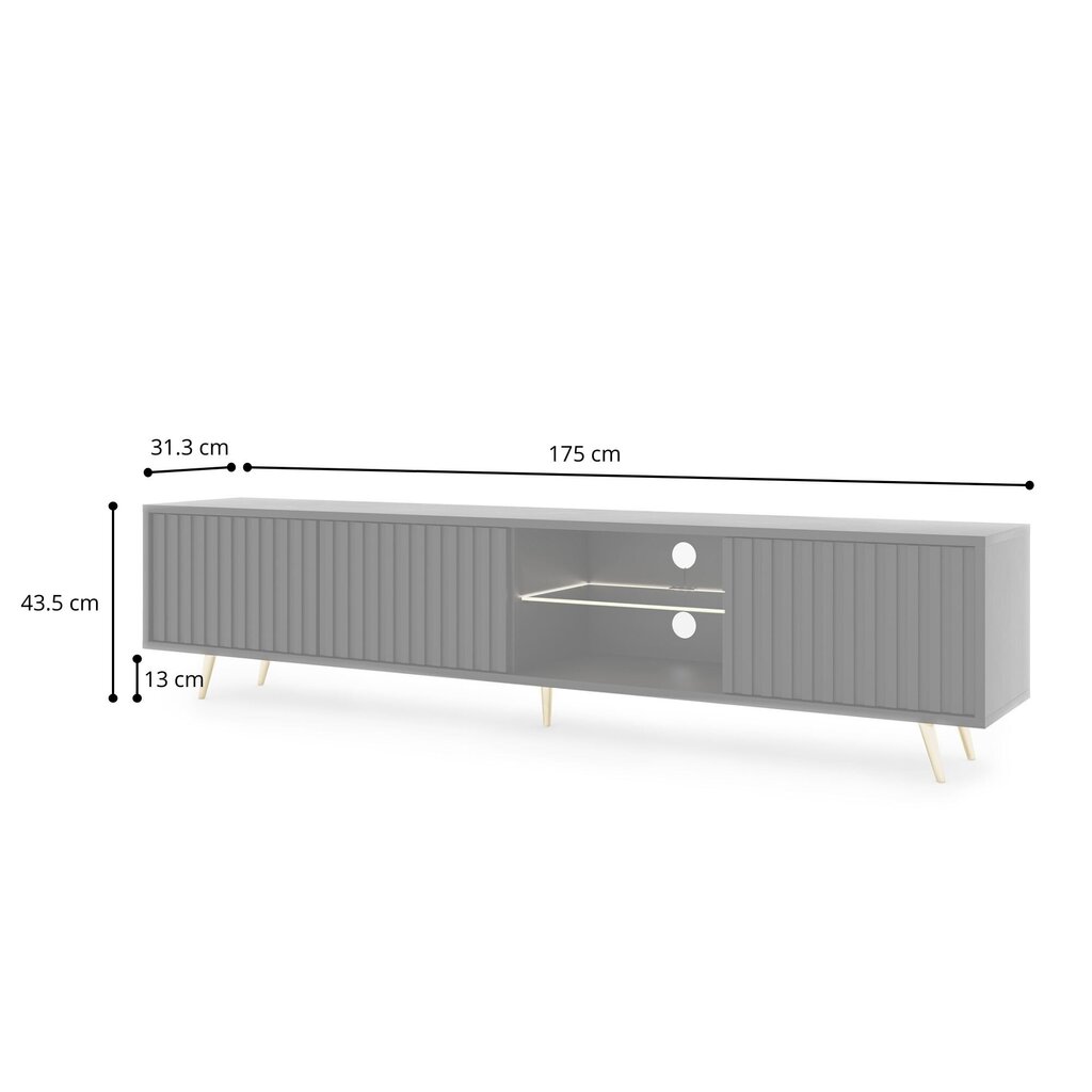 TV-kapp Selsey Bello, 175 cm, must koos liistudega hind ja info | TV alused | kaup24.ee