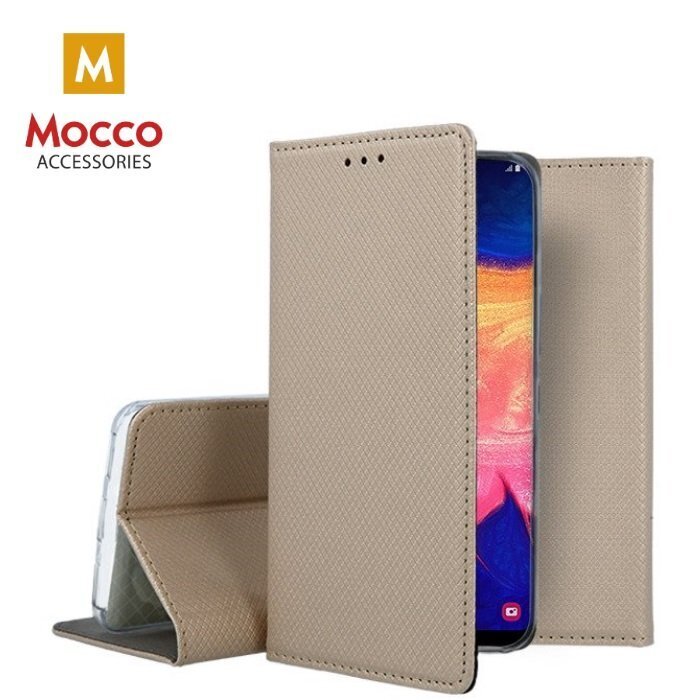 Mocco Smart Magnet Book Case For Samsung Galaxy M51 Gold hind ja info | Telefoni kaaned, ümbrised | kaup24.ee