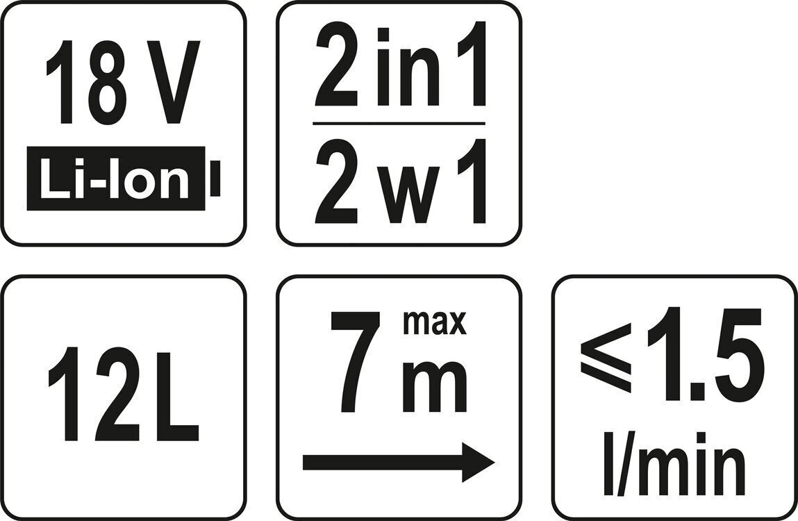 Pritspump YATO YT-86211 | Li-ion | 18V | 12L | ilma akuta hind ja info | Kastekannud, voolikud, niisutus | kaup24.ee