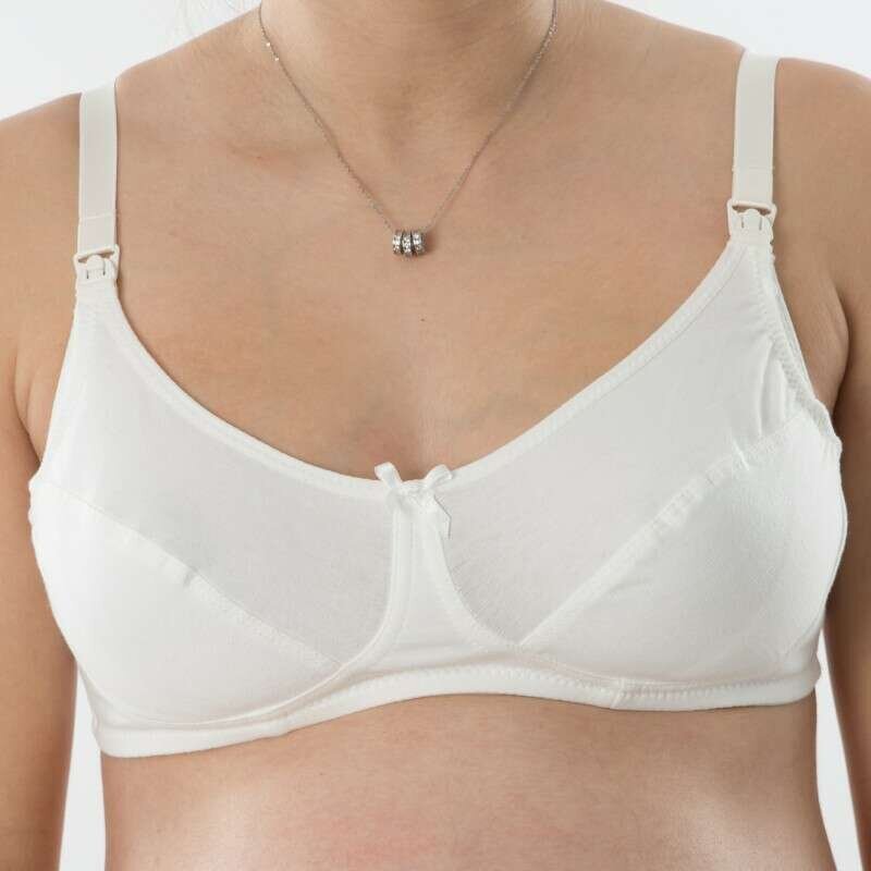 La Bebe™ Lingerie Basic biopuuvillane Art.16058 valge (piim) rasedatele – imetamisrinnahoidja koos allapandavate tasside ja reguleeritavate rihmadega цена и информация | Vahendid imetamiseks | kaup24.ee