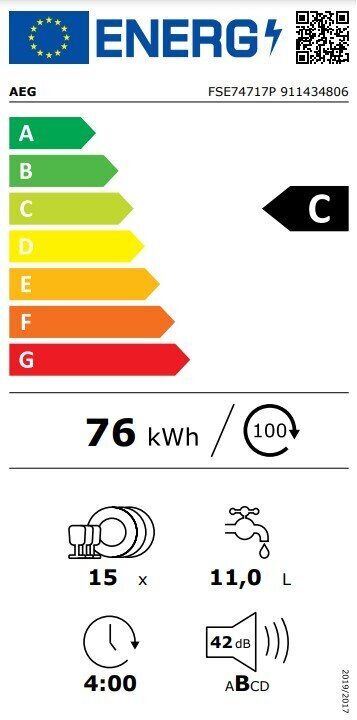 AEG FSE74717P цена и информация | Nõudepesumasinad | kaup24.ee