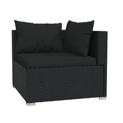 Садовый набор с подушками, 6 частей, чёрный / синий цена и информация | Комплекты уличной мебели | kaup24.ee