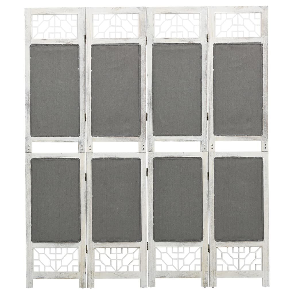 338555 vidaXL 4-Panel Room Divider Grey 140x165 cm Fabric hind ja info | Sirmid ja vaheseinad | kaup24.ee