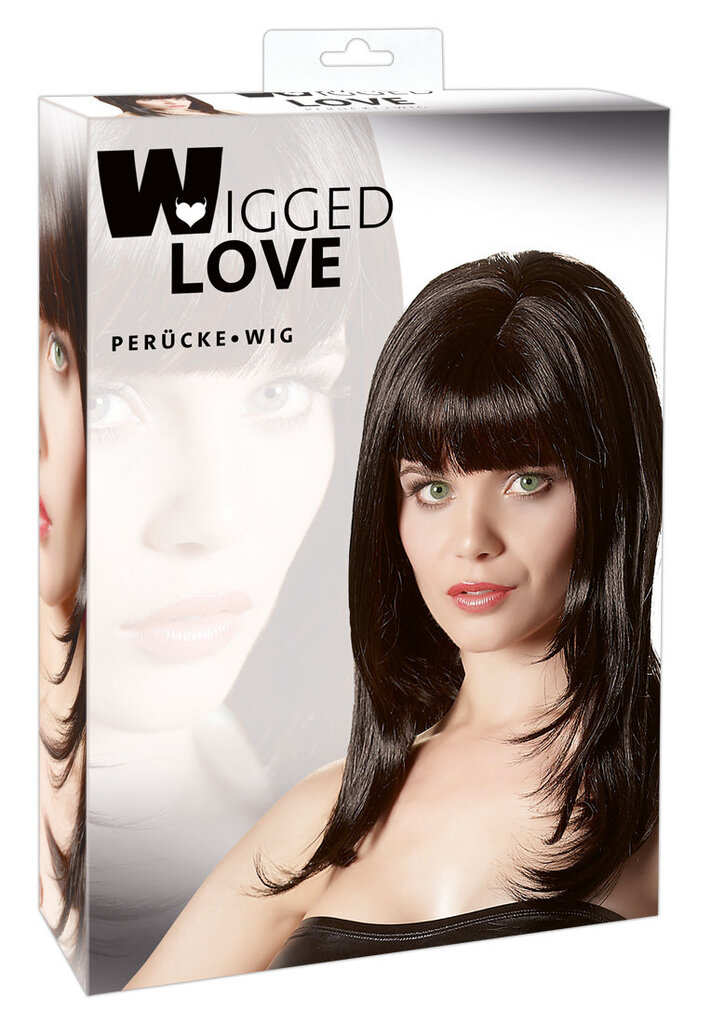 Naiste parukas Wigged Love, must hind ja info | Karnevali kostüümid | kaup24.ee
