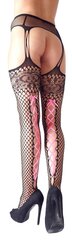 Сетчатые чулки с прикрепленной талией Legwear Cottelli Collection, L/XL черные цена и информация | Сексуальное женское белье | kaup24.ee