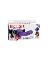 Фаллоимитатор FETISH FANTASY SERIES 7" HOLLOW STRAP-ON VIBRATING WITH BALLS 17.8 см, фиолетовый цена и информация | Фаллоимитаторы | kaup24.ee