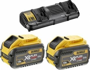 Аккумулятор Zestaw flexvolt 2x9.0Ah+ład.DEWALT DCB132X2-QW цена и информация | Шуруповерты, дрели | kaup24.ee