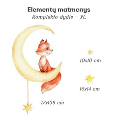Lastetoa seinakleebis Fox cub on the moon XL 85x105cm hind ja info | Seinakleebised | kaup24.ee