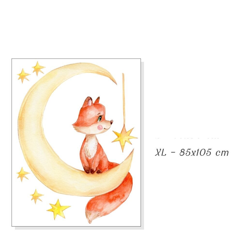 Lastetoa seinakleebis Fox cub on the moon XL 85x105cm hind ja info | Seinakleebised | kaup24.ee