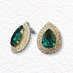 Naiste kõrvarõngad Diamond Sky „Jasmine (Emerald)“ koos Swarovski kristallidega DS02A339 цена и информация | Серьги | kaup24.ee