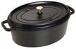 STAUB CAST IRON OVAL POT 4.2L BLACK цена и информация | Potid ja kiirkeedupotid | kaup24.ee