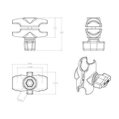 RAM Mount rankena RAM-B-201U-A hind ja info | Mobiiltelefonide hoidjad | kaup24.ee