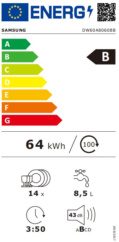 Indaplovė Samsung Electronics DW60A8060BB/EO цена и информация | Nõudepesumasinad | kaup24.ee